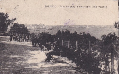 Cartolina taranto villa - taranto, ,villa