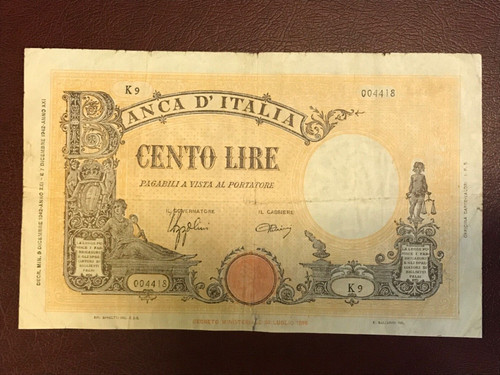 100 lire barbetti grande - lire, 9