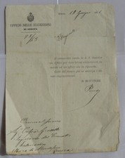 GENOVA 1881 " UFFICIO delle  SUCCESSIONI " INVITO al SEGRETARIO del CONVITTO  ..