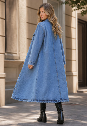 Giacca lunga denim - , donna