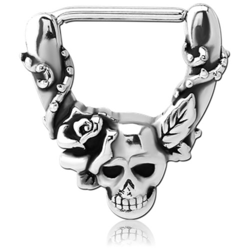 Piercing capezzolo teschio