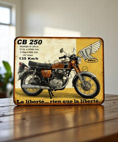 Plaque metal vintage honda - plaque,