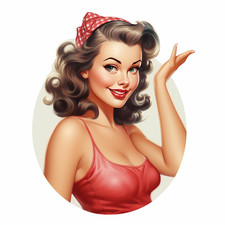 6 adesivi auto sticker pin up