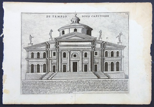 Stampa antica tempio - , giove