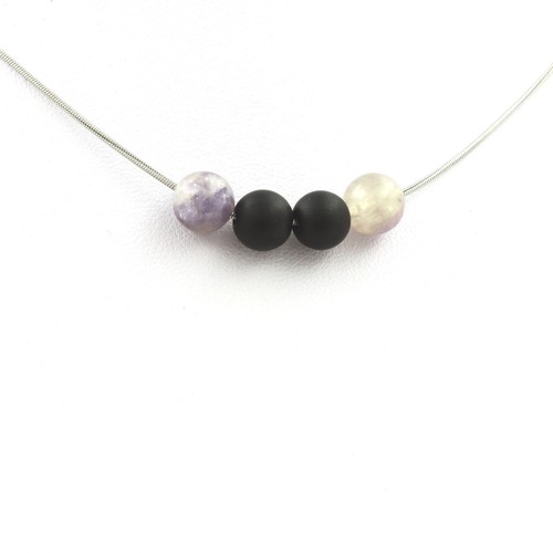 Collana perle mica viola - collana,