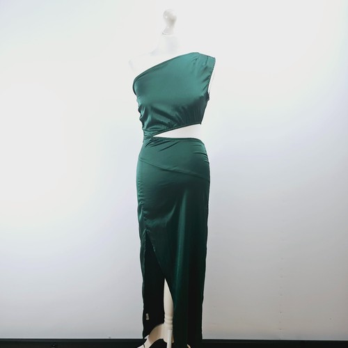 Abito midi verde - taglio,
