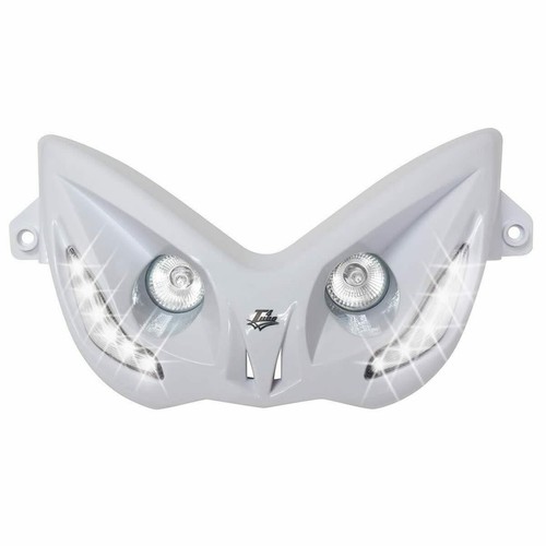 Maschera faro bianca con leds - con,