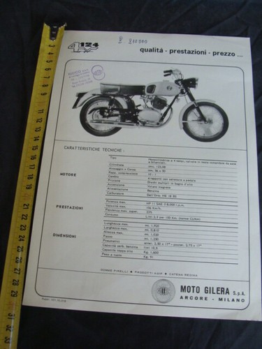 Brochure moto gilera 124 - 124, 4v