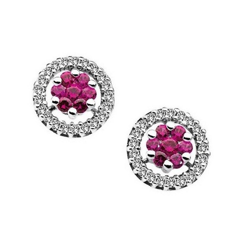 Orecchini rubino diamanti - orecchini,
