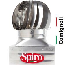 Comignolo Eolico Spiro Base Quadrata Girevole c/2 Cuscinetti x Canne Fumarie. CE