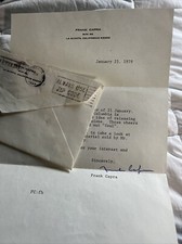 Lettera e busta firmata Frank Capra