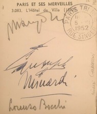 Cartolina firmata dagli