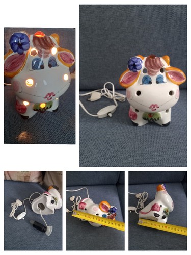 Vintage lampada mucca ceramica - vintage,