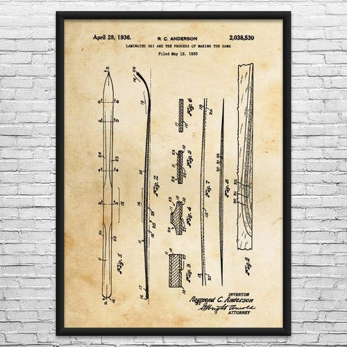 Arte parete brevetto sci - parete,