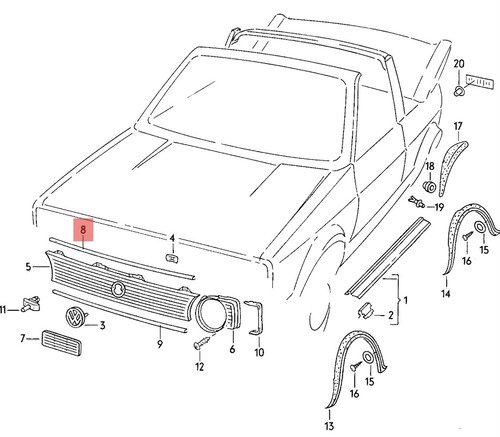 Golf mk1 cabrio modanatura - golf,