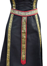 Battle-Merchant Medioevo Cintura, Y-Stoffgürtel Con Bordura, Rosso Costume