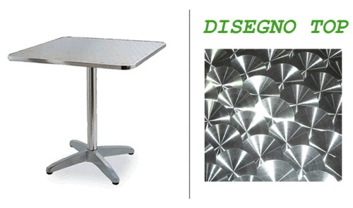 Tavolo alluminio top 70x70 - tavolo,