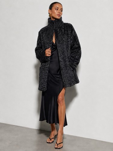 Cappotto agnello persiano nero