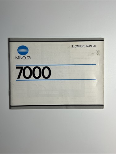 Minolta 7000 owners - minolta, manual