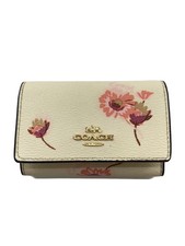 COACH Portachiavi in pelle con stampa floreale a 5 file, bianco, donna, C0379