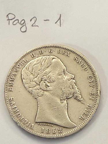 Regno sardegna lire 1852 - regno,