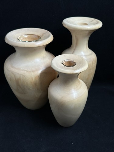Set vaso bocciolo tornio legno
