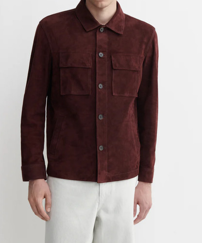 Giacca camicia pelle borgogna - giacca,