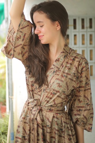 Midi kimono pura seta - midi,