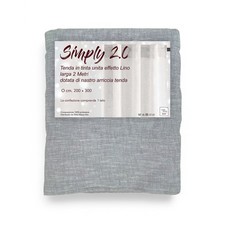 Tenda Simply 2.0 Grigia - 200x300 cm Effetto Lino - con Fettuccia per Bastoni o 