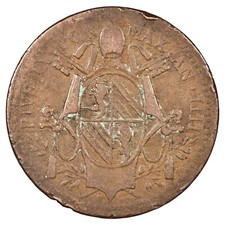 Vatican 1/2 mezzo baiocco 1849