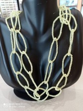  collana  zircone verde  /  senza chiusura  infilata a cerchi 