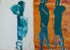 ANTONIO VANGELLI OLIO E TECNICA MISTA SU TELA, FIRMATO 1968