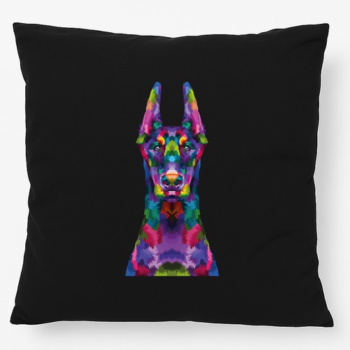 Cuscino doberman colorful idea - doberman,