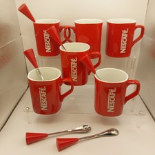 Nescafé mug 6 tazze caffé Con Cucchiaino thé cups coffee  9x7,5 nescafè