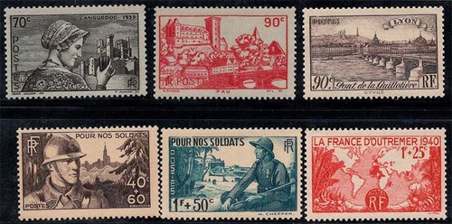 Francia 1939 448 453 nuovo - francia, yv.