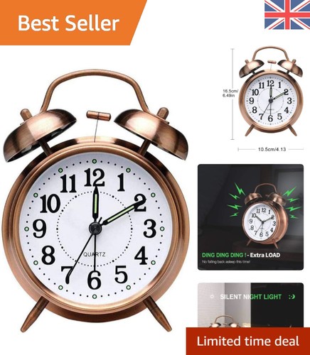 Retro brown twin bell alarm - brown,