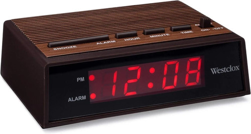 Westclox 22690 retro wood - westclox,