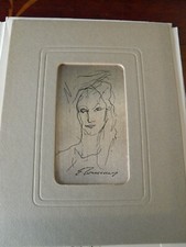 QUADRO SERIGRAFIA FIRMATA ERNESTO TRECCANI VOLTO SU ARGENTO CON AUTENTICA