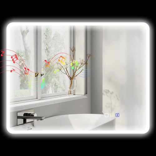 Homcom specchio bagno - led, con