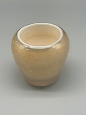 VASO VETRO VASETTO MURANO ORO BIANCO DORATO