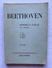 Beethoven, SINFONIA N. 6 in FA, Op. 28, Ricordi, 1968. Partitura tascabile