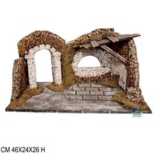 CAPANNA VUOTA PER NATIVITA' PRESEPE IN LEGNO CM 46X24X26 H ART. 16041