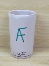 vecchio BICCHIERE IN CERAMICA AF PIETRO LISTA 1989 9 GENNAIO 2014 portapenne