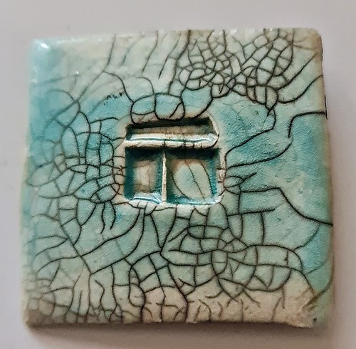 Spilla vintage ceramica raku - vintage,