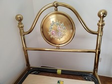 Letto Ottone MASSICCIO DIPINTO Bagnato Oro EMINFLEX Singolo Modernariato Vintage