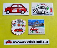 FIAT 500  D'EPOCA  GADGET -ADESIVI VINTAGE ORIGINALI -COLLEZIONE 5 PEZZI !!