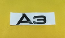 STEMMA TARGHETTA SCRITTA LOGO FREGIO BAULE POSTERIORE AUDI A3 NERO OTTIMO