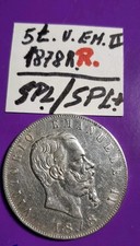 REGNO VITTORIO EMANUELE II 5 LIRE 1878 SPL/SPL+, ROMA ARGENTO OFFERTA UNICA! NC.