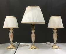 TRIS DI LUMI ORO IN OTTONE E VETRO DI MURANO CON CRISTALLI