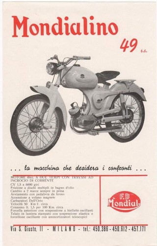 Brochure moto mondial - brochure, f.b.